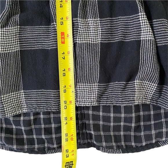 Madewell Boheme Popover Top Hayden Plaid Black White Size XXS - Picture 9 of 9